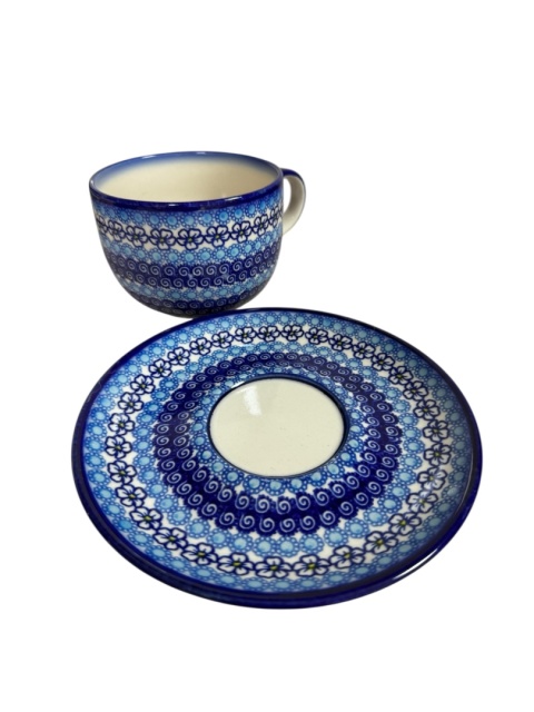 Filiżanka ceramiczna  ze spodkiem JUMBO 500 ml dek. 202