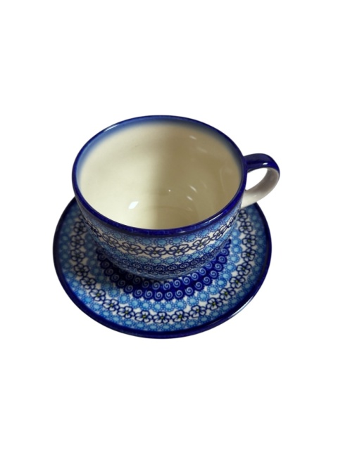 Filiżanka ceramiczna  ze spodkiem JUMBO 500 ml dek. 202