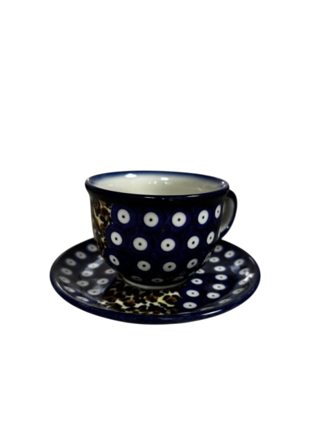 Filiżanka ceramiczna  ze spodkiem Panterka "Fango"