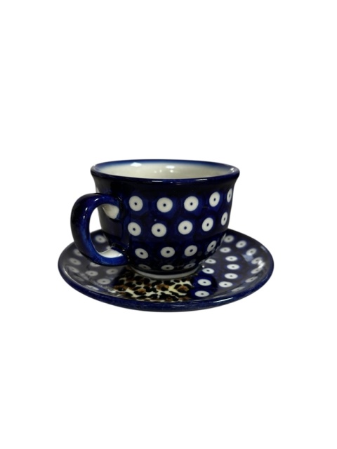 Filiżanka ceramiczna  ze spodkiem Panterka "Fango"
