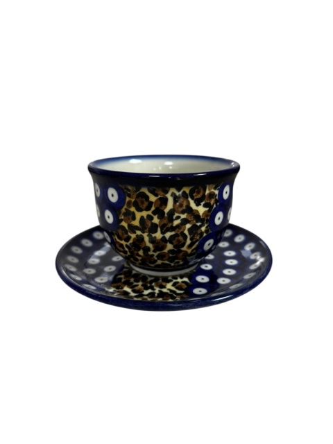 Filiżanka ceramiczna  ze spodkiem Panterka "Fango"
