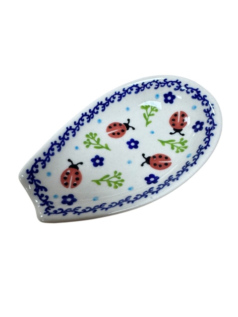 Podstawka ceramiczna  na łyżkę BIEDRONKI mała