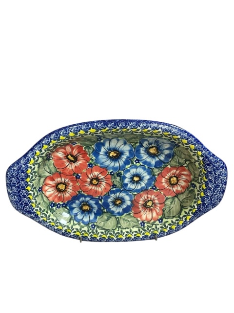Półmisek ceramiczny skrzydło KWIATY