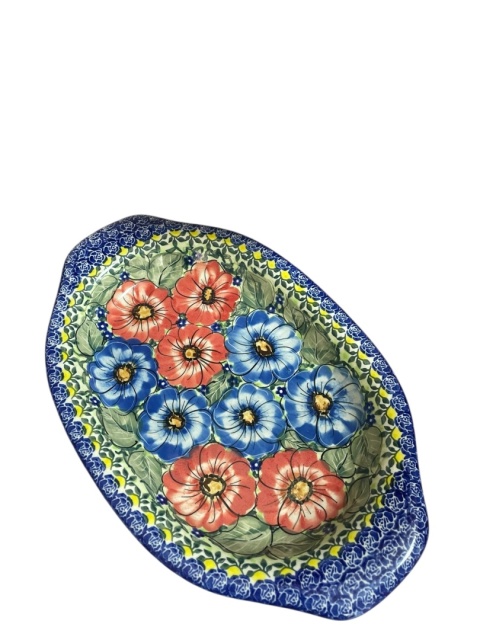 Półmisek ceramiczny skrzydło KWIATY